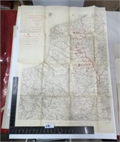 Old MAP FRENCH ARMY 1917 wartime map military