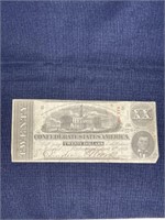 1863 Civil War Confederate States $20 bill