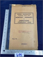 1945 WWII Monthly summary w/ maps and