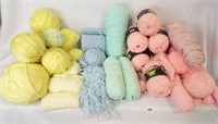 (23) Pastel Pink Blue Yellow Green Crochet Yarn