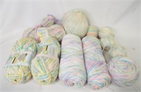 (7) Skeins Pastel Variegated Crochet Yarn
