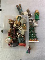 Tub of Vintage Christmas Ornaments, misc