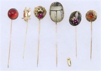 (6) 14k Gold Vintage Hat Pins