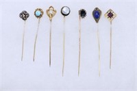 (7) 14k Gold Vintage Hat Pins