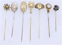 (7) 10k Gold Vintage Hat Pins
