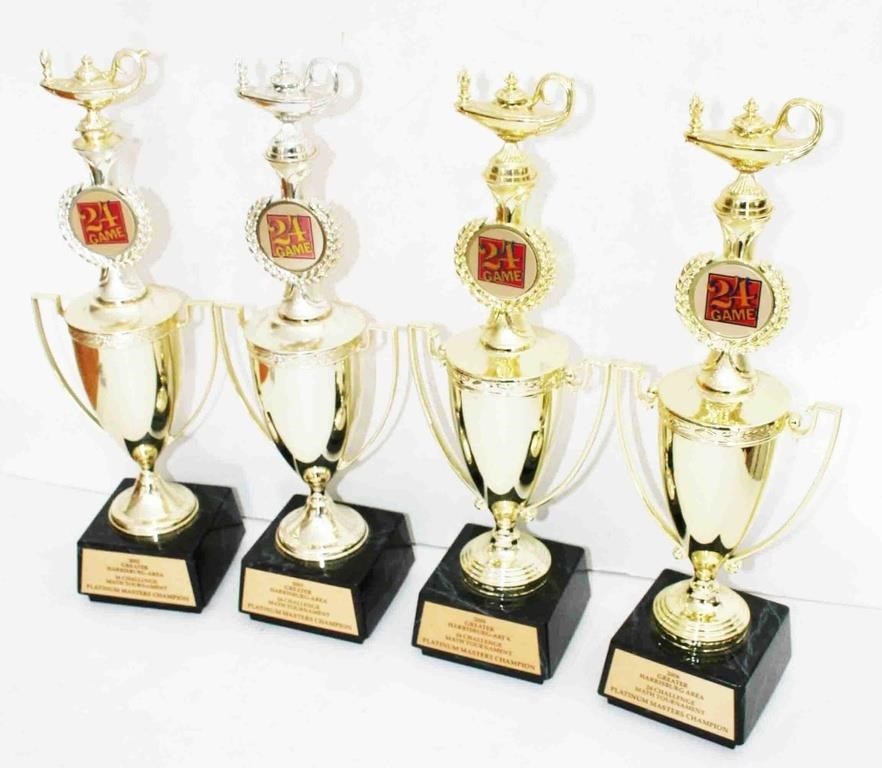 (4) Large Trophy's w/ Bases 19" H