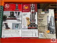 (3 pcs) assorted Hoover vacuum cleaners, and