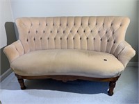 Victorian Tufted Velvet Settee Sofa