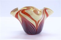 Hand Blown Swirl Art Glass by Rundle - ca.1975