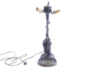 Vtg Bronze Table Lamp - some issues see notes