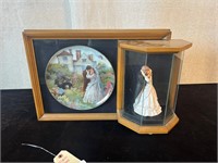 Framed Rob Sauber Wedding Plate w/Porcelain Couple