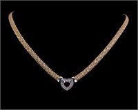 Sterling Silver Diamond Necklace NEW