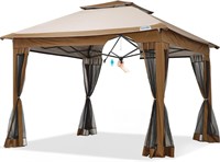 Quictent 10x10 Gazebo Canopy with Net  Beige