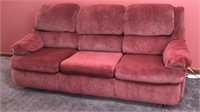Lane Pink Suede 3 Cushion Sofa Couch Hide a Bed