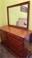 Eight Drawer Dresser w/ Mirror 
W55 H68 D21