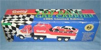 Vintage Gulf cast metal Toe Truck with original bo