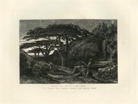 Samuel Palmer original etching "The Cypress Grove"