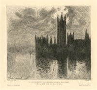 Claude Monet etching "Le Parlement de Londres, Sol