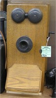 Antique oak wall mount telephone
