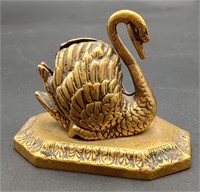 Antique Heavy Brass Figural Swan Paperweight