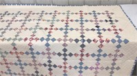 Single Irish Chain Quilt, hand-pieced & quilted