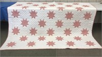 Vintage Eight Point Star hand- pieced & quilted