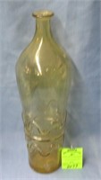 Large amber antique decorated flower vase