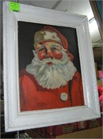 Antique Santa Claus oil on canvas painting