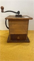 Antique - wooden coffee grinder- 7.5 inches h.