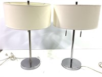 Chrome Thinline Table & Floor Lamp Set