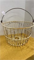 Vintage - metal basket with handle - 9 inches H.