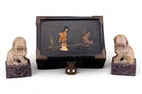 Chinese Fu Dog Figurines & Jewelry Box
