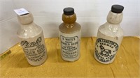 Antique - crock ginger beer bottles- 3 different