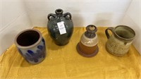 Handmade pottery - variety of pieces - tallest is