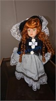 Red Haired Blue Eyed Ribbon and Lace Dress Doll