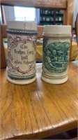 Two vintage beer stein mugs