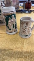 Two smaller vintage beer steins, not made in