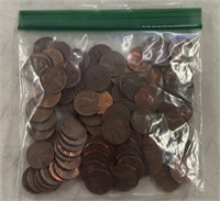 (BAG OF 100)LINCOLN MEMORIAL CENTS