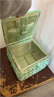 Small mint green storage box