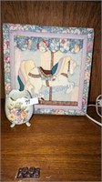 Porcelain Footed Egg and Quilted Carousel Pic.