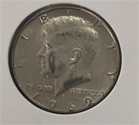 1969 KENNEDY HALF DOLLAR (40% SILVER)