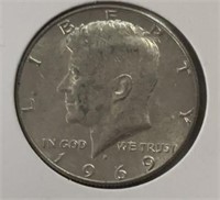 1969 KENNEDY HALF DOLLAR (40% SILVER)