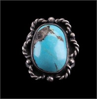 Early Native American Turquoise Sterling Ring