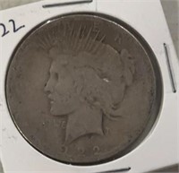 1922 PEACE SILVER DOLLAR (90% SILVER)