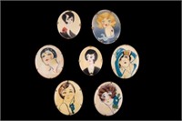 Antique Art Deco Portrait Brooches (7)