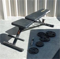 Adjustable Weight Set Bench Seat and Weights