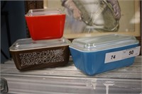 3PC PYREX REFRIGERATOR DISHES WITH LIDS