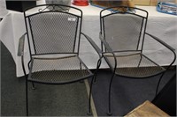 PAIR OF WROUGHT IRON GARDEN CHAIRS