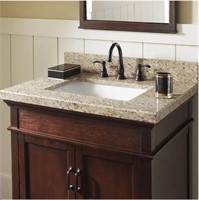 $285 Granite Vanity Top in Giallo Ornamental Sink