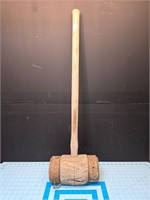 Antique double sided wooden mallet